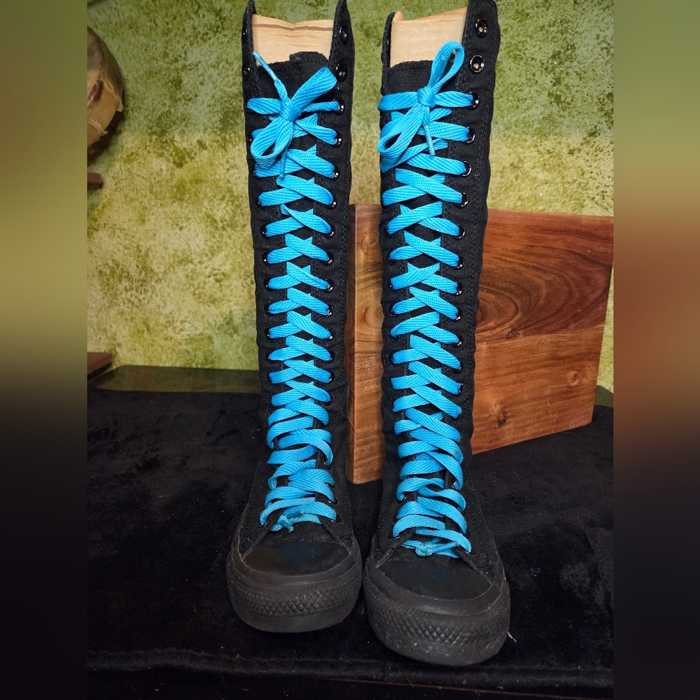 RARE!! 2010 Converse XXHi Black Lace-Up Boots Monochrome Mens 7/ Womens 9